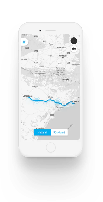 EQC-Anwendung auf einem Smartphone