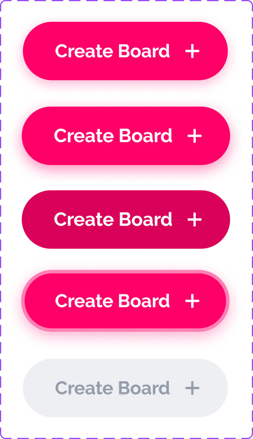 Primäre Buttons mit Icon in Pink