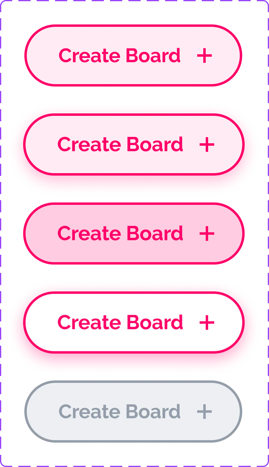 Sekundäre Buttons mit Icon in Pink