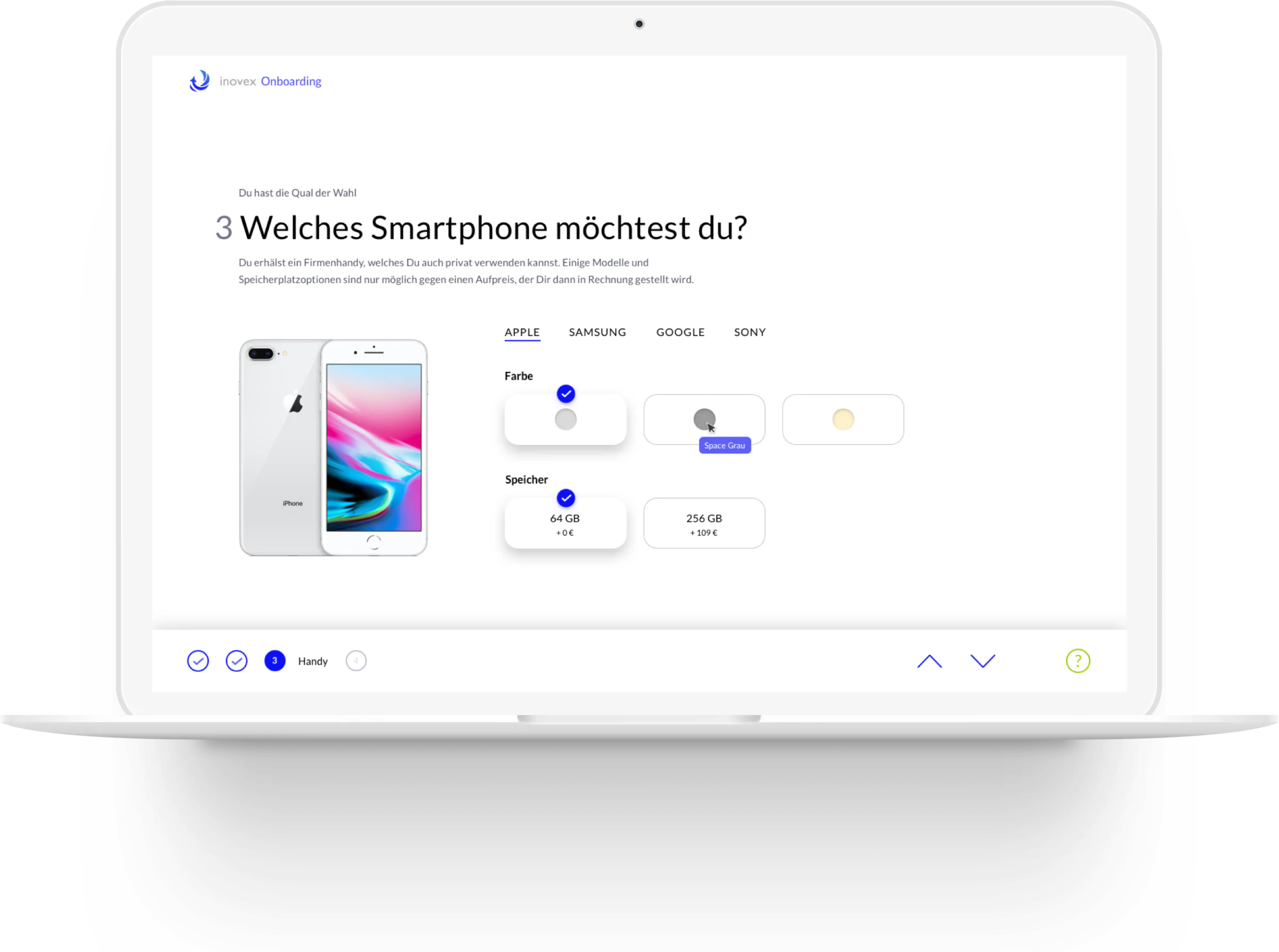 Self-Onboarding auf einem Laptop