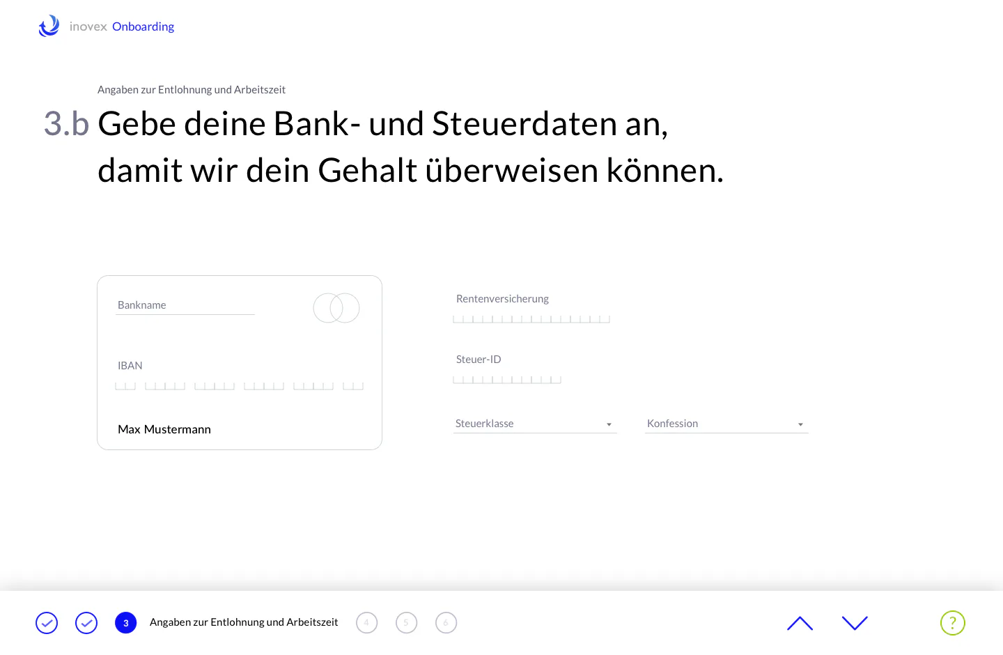 Formular für persönliche Daten